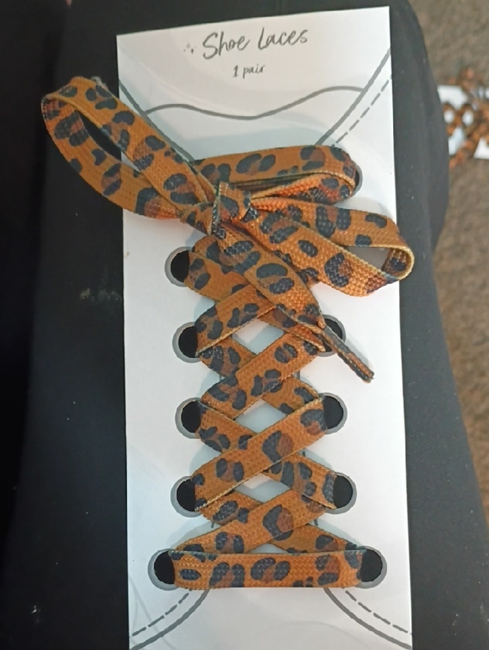 Source Unknown Leopard Print Shoe Laces - Brown and Black